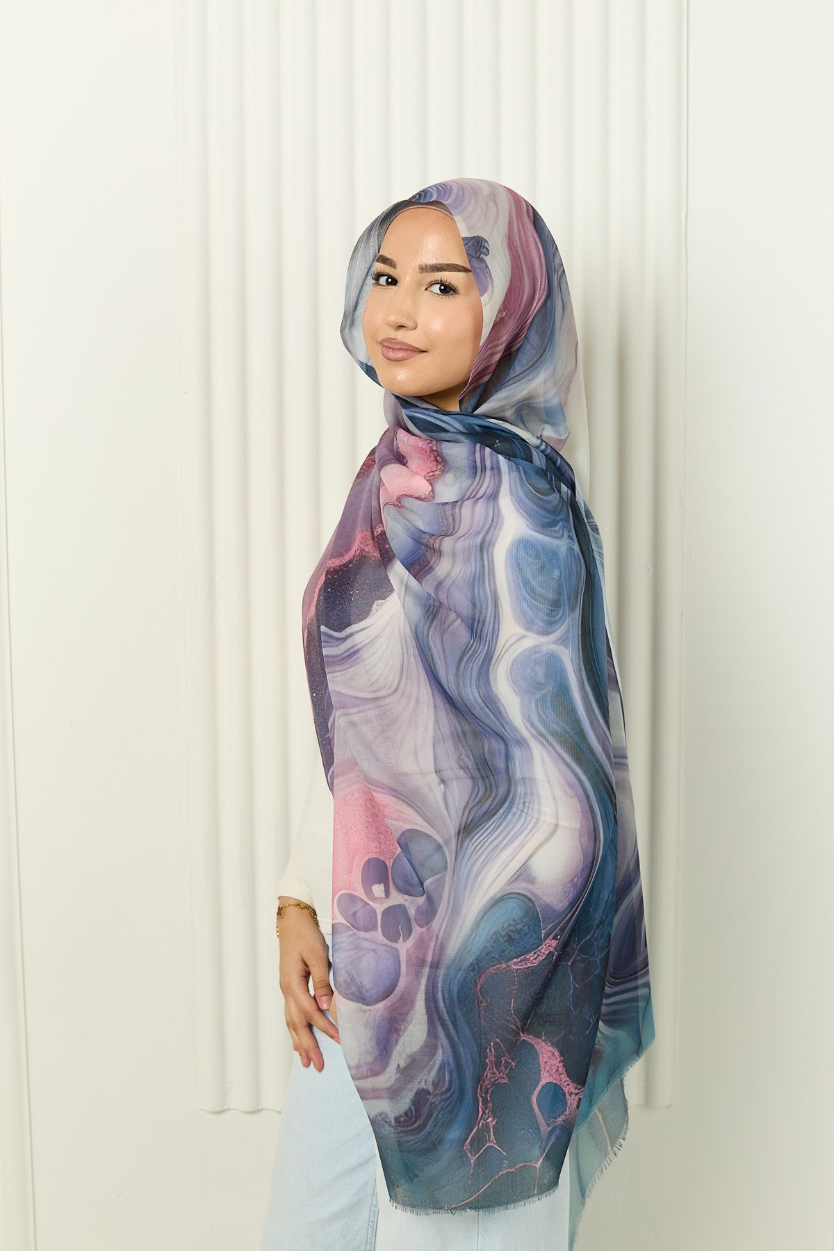 Modal Hijab in Midnight Bloom