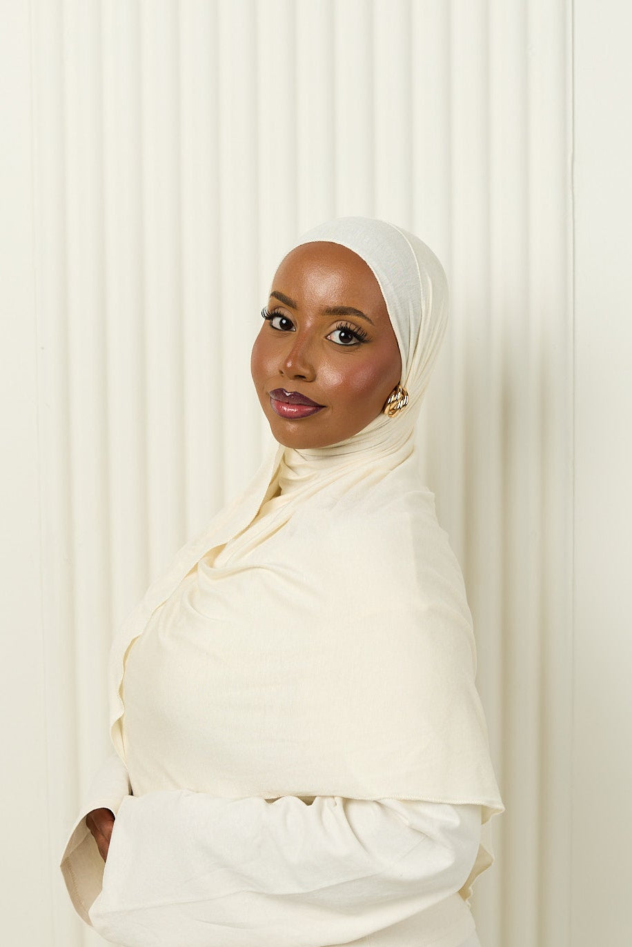 Premium Jersey Hijab in Soft Ivory