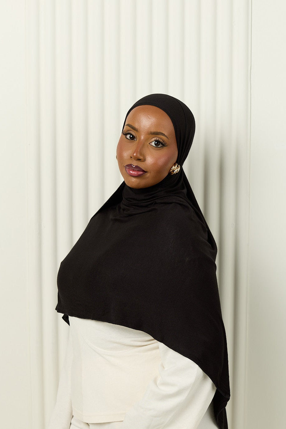 Premium Jersey Hijab in Midnight Black