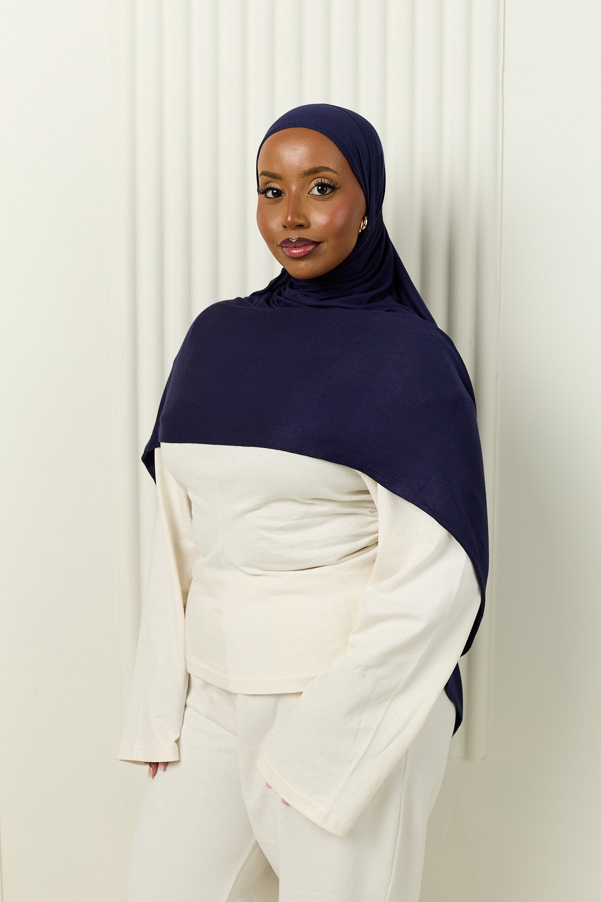 Premium Jersey Hijab in Sapphire Navy
