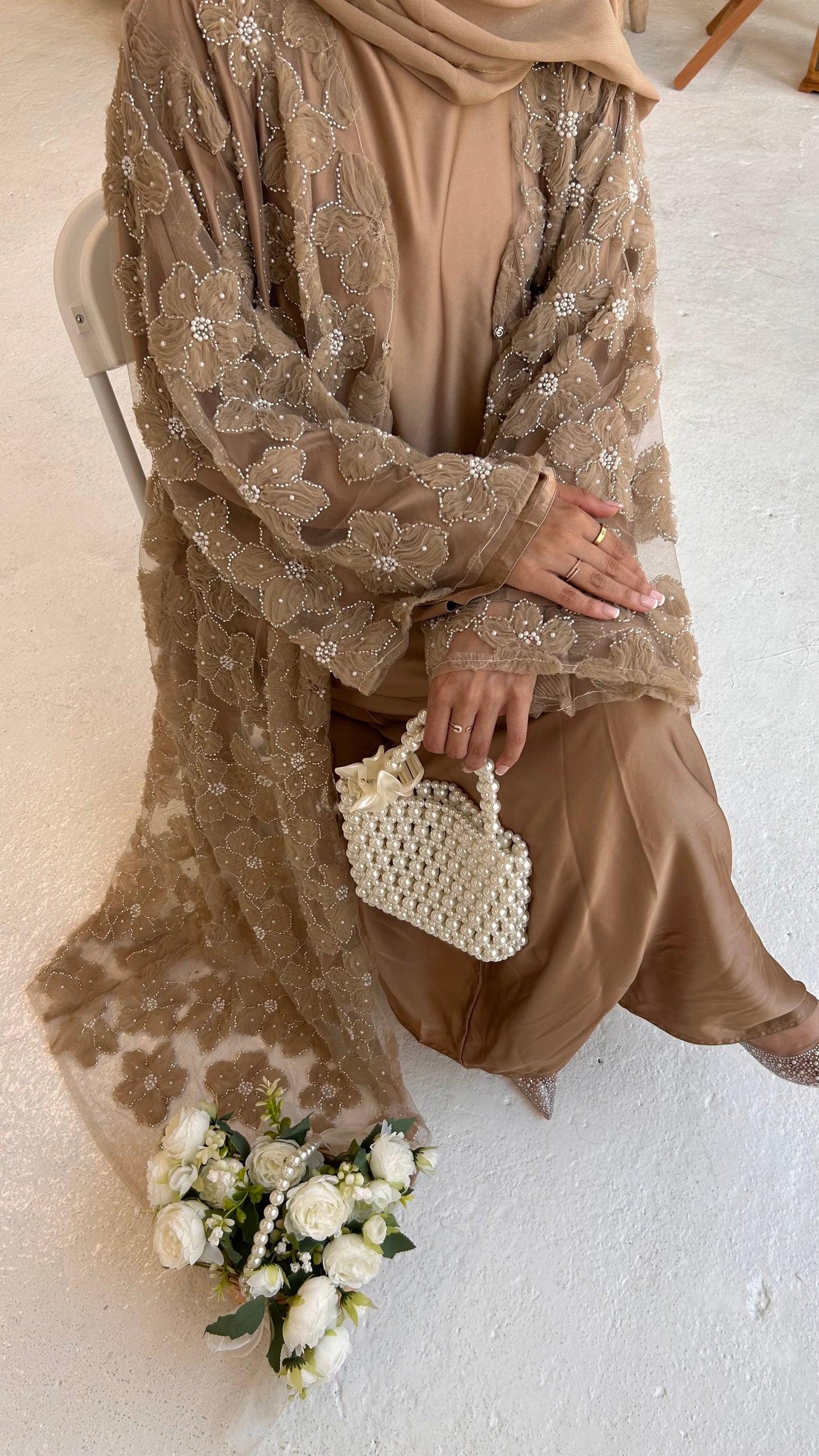 Floral Bloom in Mocha Brown