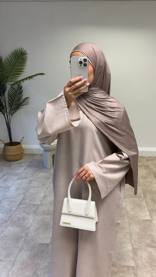 Lina Abaya in Light Taupe