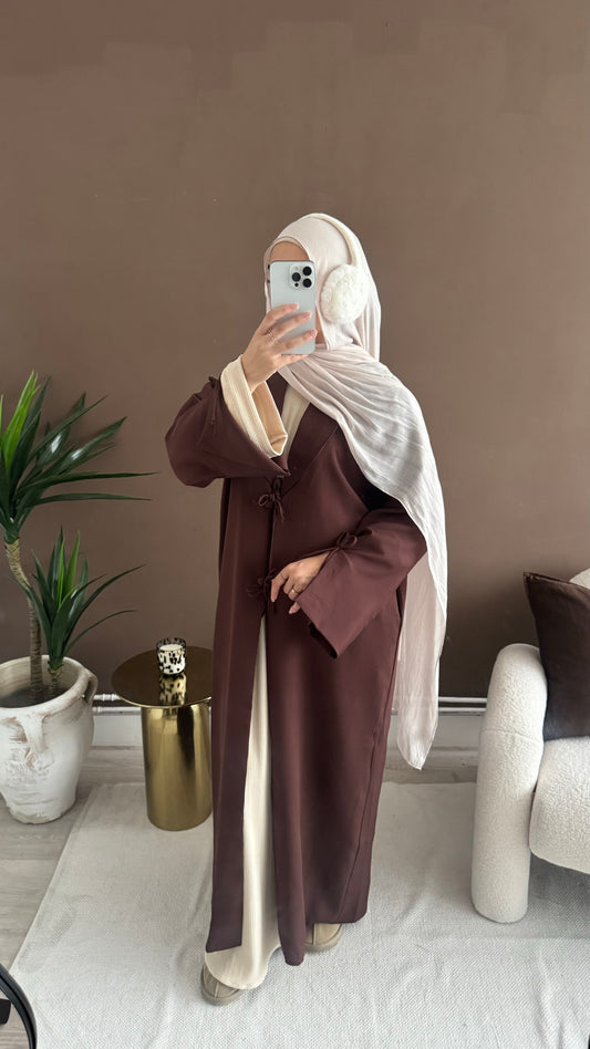 Sarah abaya Coat in  Brown