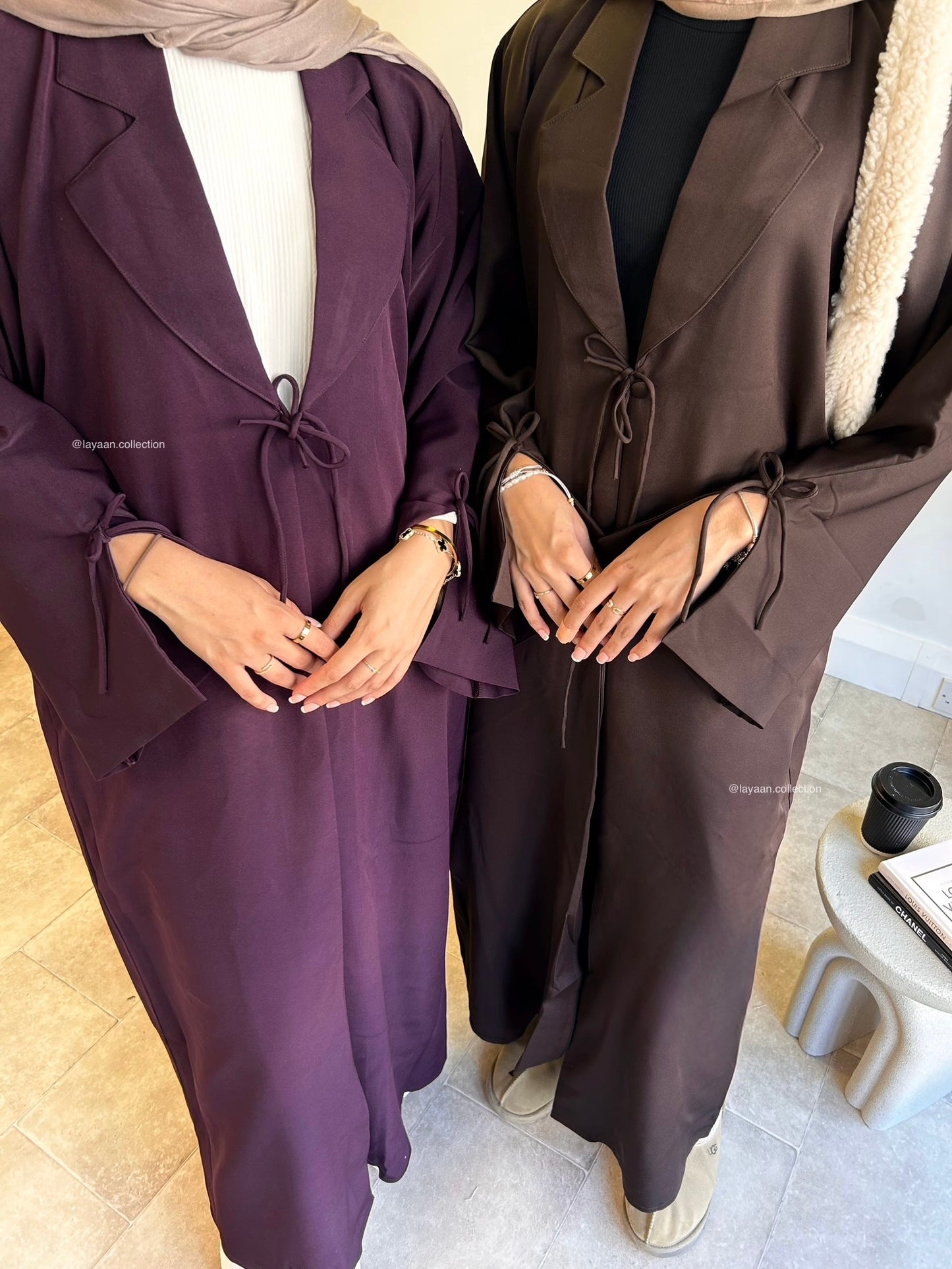 Sarah abaya Coat in Berry