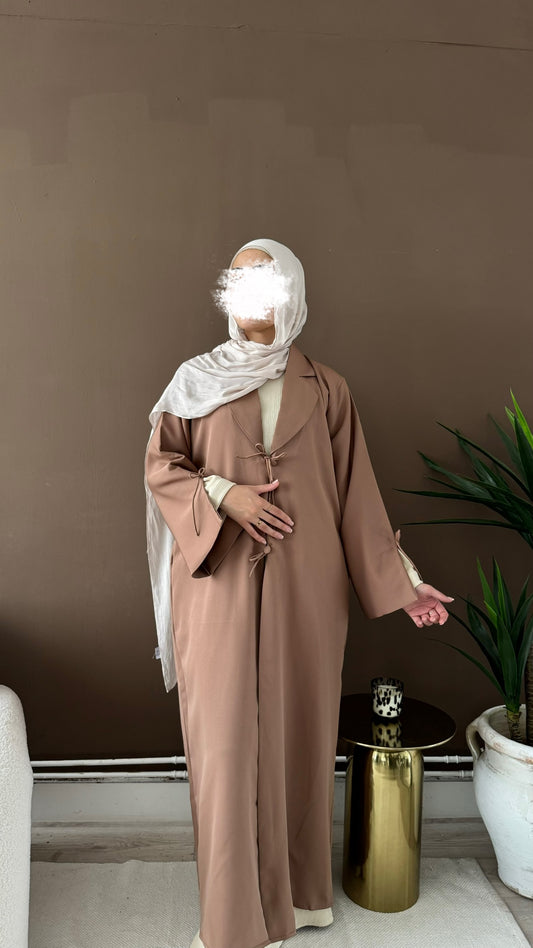 Sarah abaya Coat in Caramel