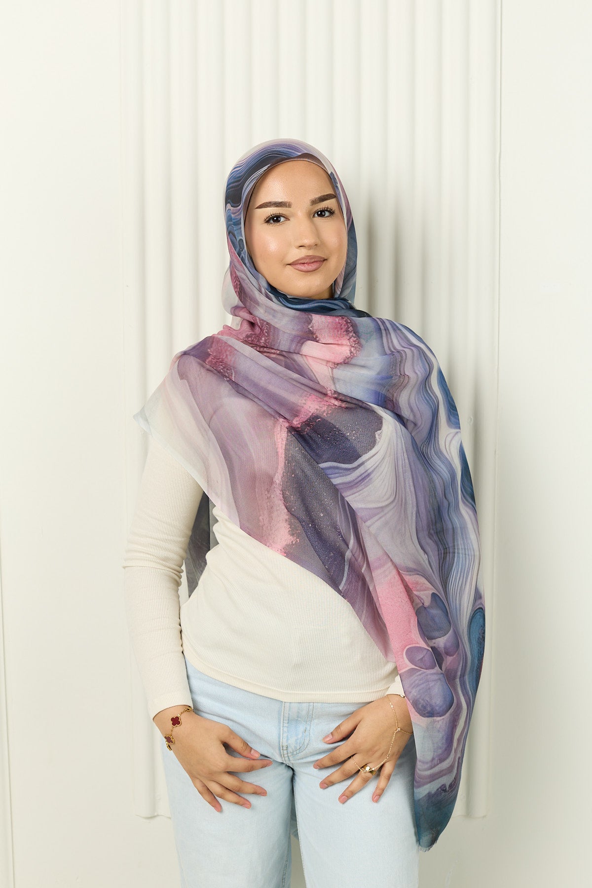 Modal Hijab in Midnight Bloom