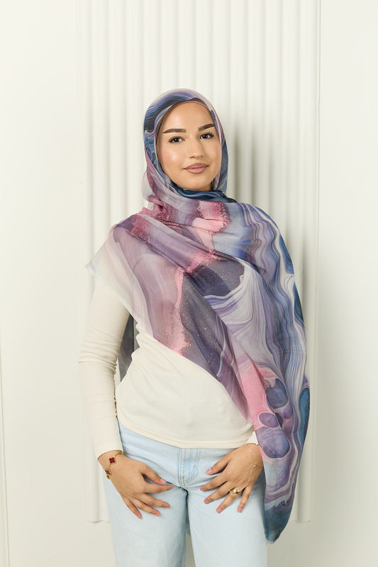 Modal Hijab in Midnight Bloom