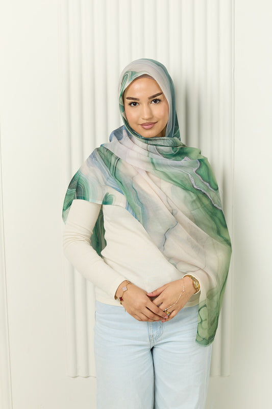 Modal Hijab in Verdant Glow