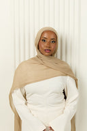 Cotton Silk Hijab in Desert Clay