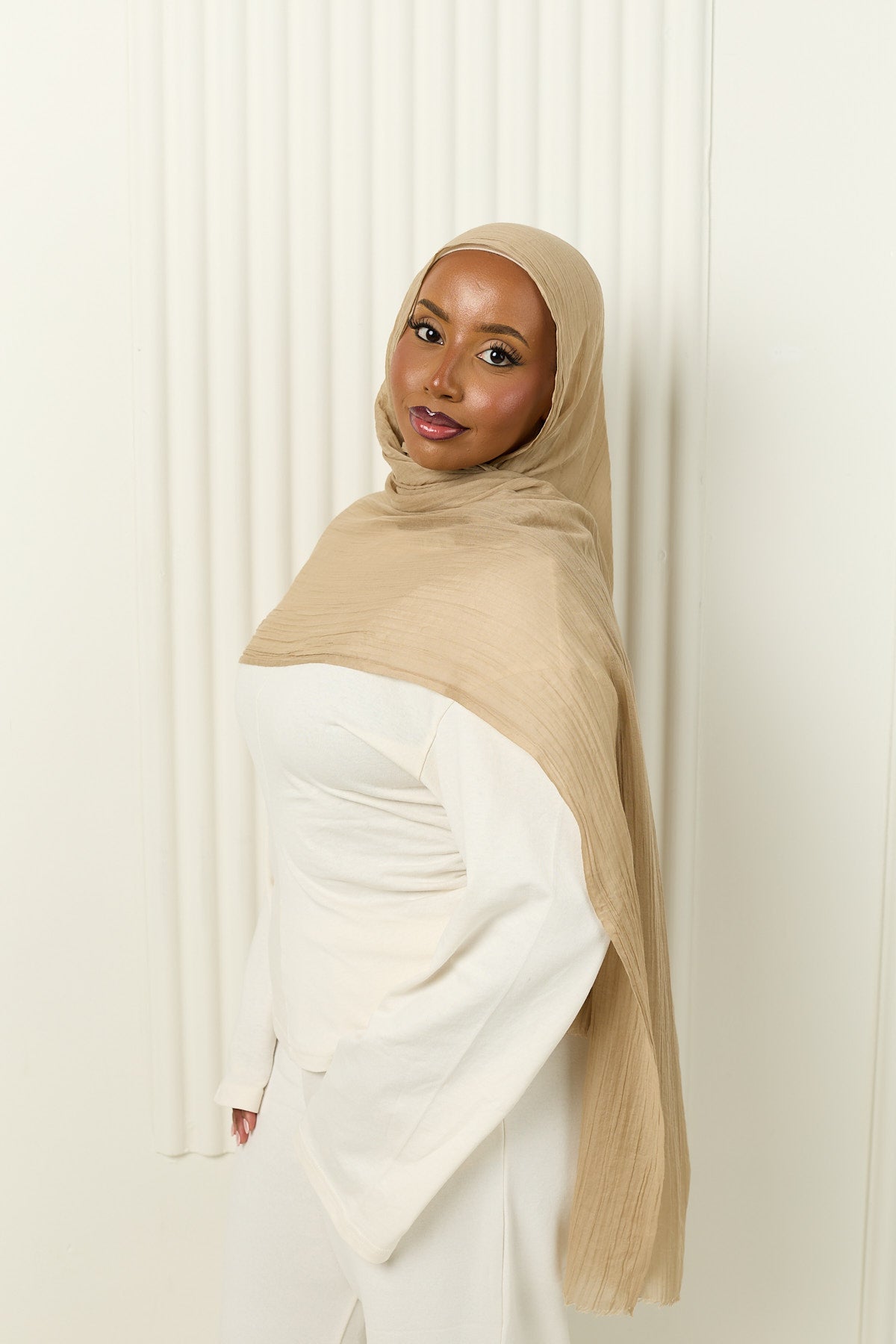 Cotton Silk Hijab in Desert Clay