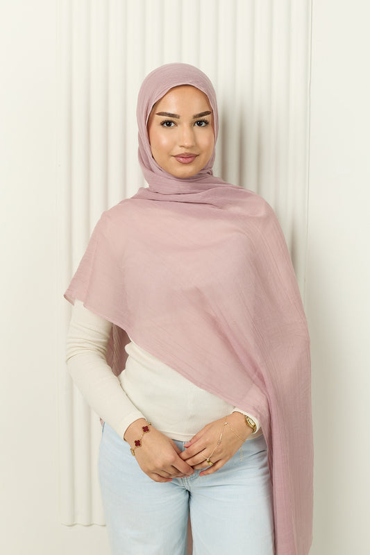 Cotton Silk Hijab in Blossom Veil