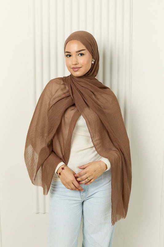 Cotton Silk Hijab in Canyon Caramel