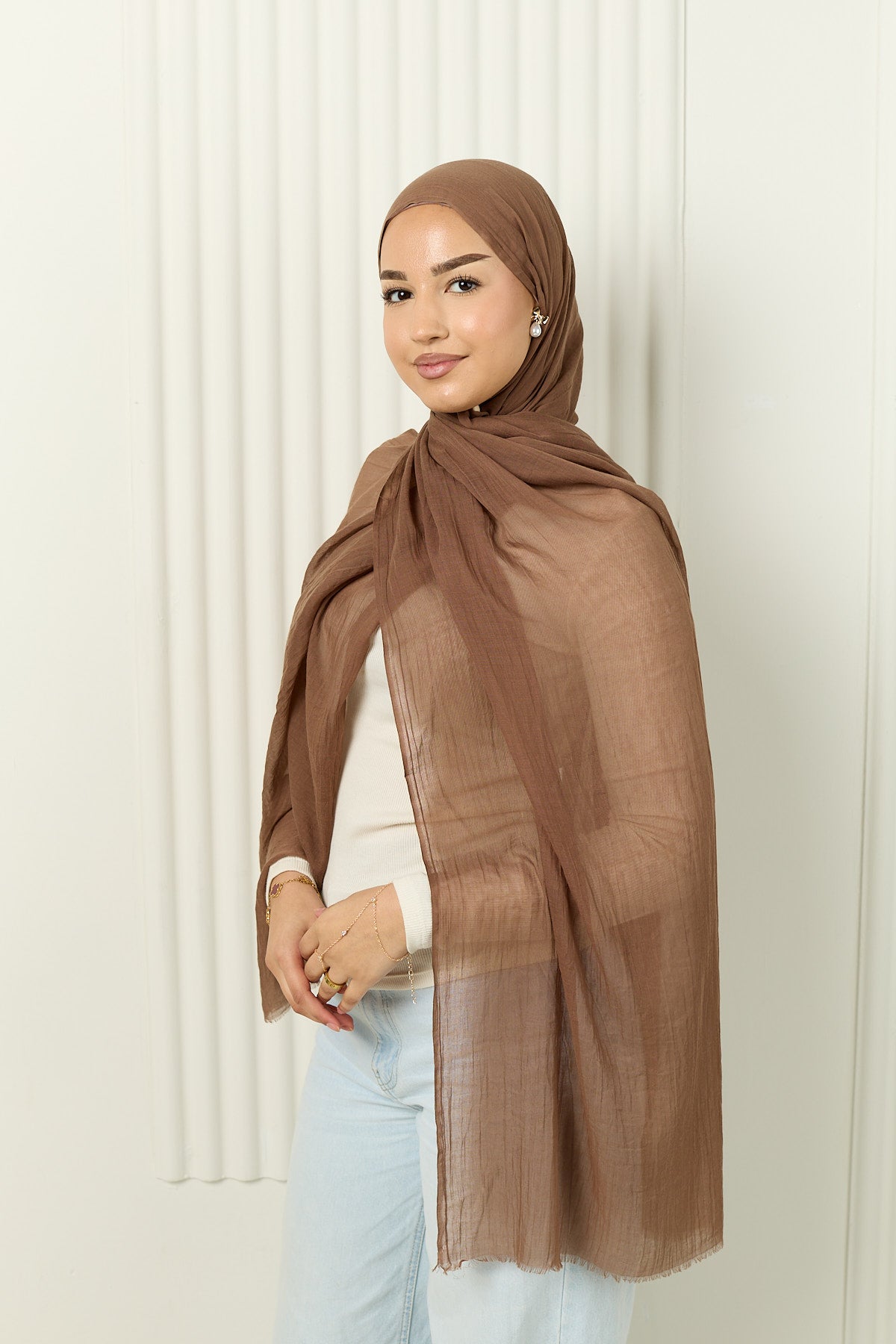 Cotton Silk Hijab in Canyon Caramel