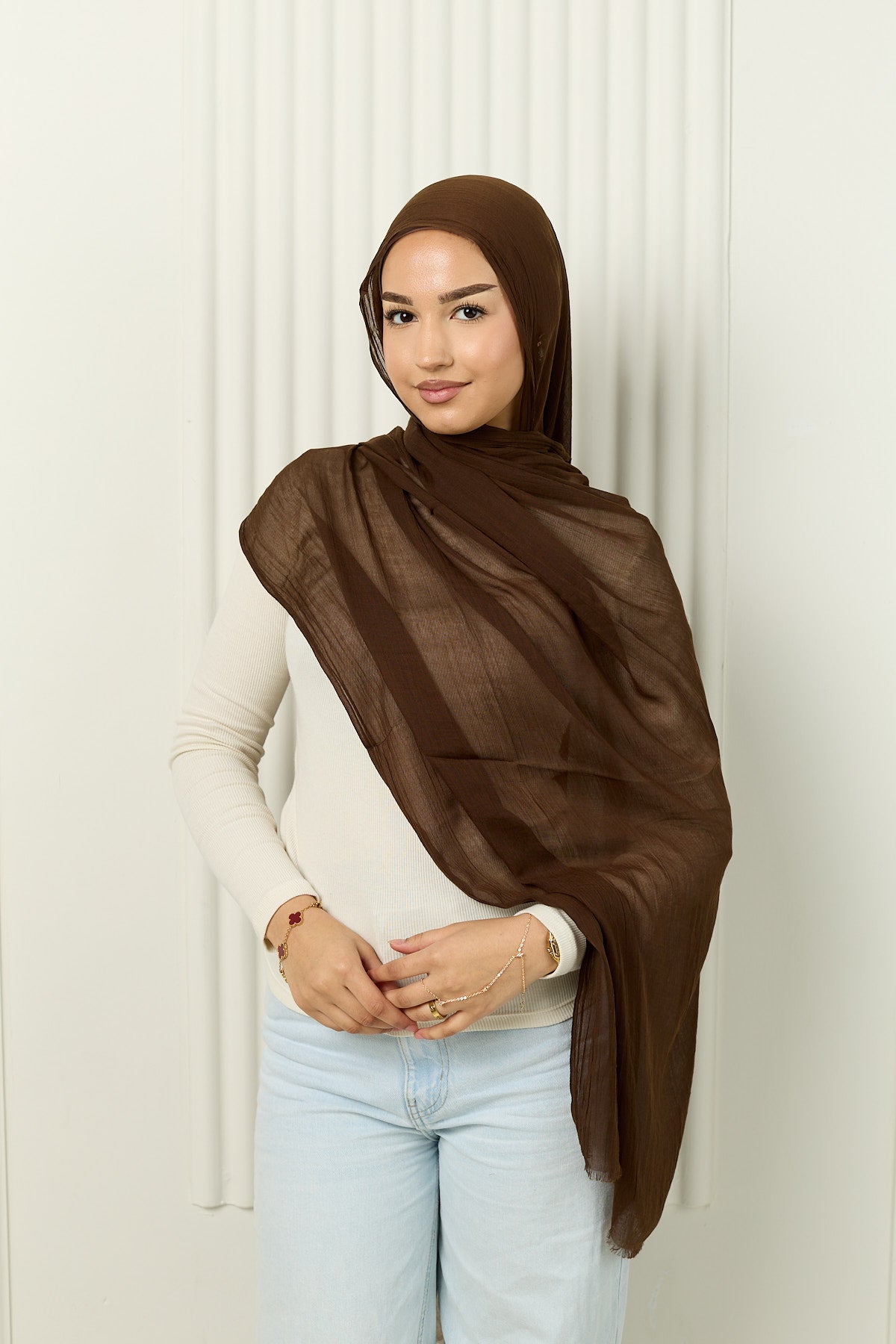 Cotton Silk Hijab in Cocoa