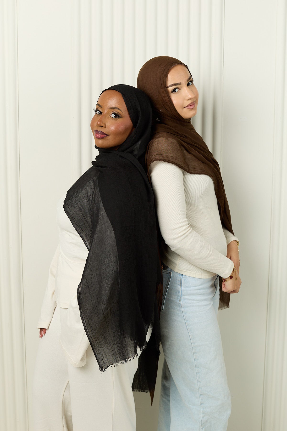 Cotton Silk Hijab in Midnight Black