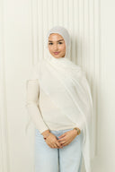 Cotton Silk Hijab in Crystal White