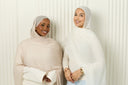 Cotton Silk Hijab in Ivory Blush