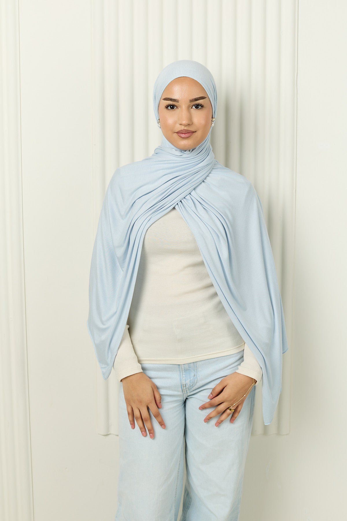 Premium Jersey Hijab in Ice Blue