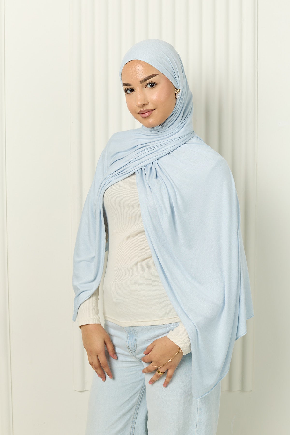Premium Jersey Hijab in Ice Blue