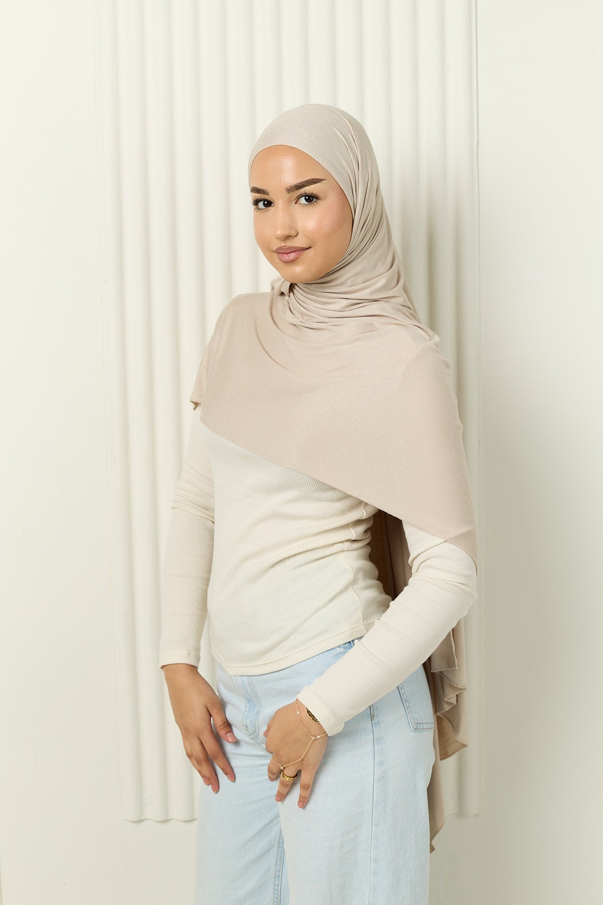 Premium Jersey Hijab in Sandstone