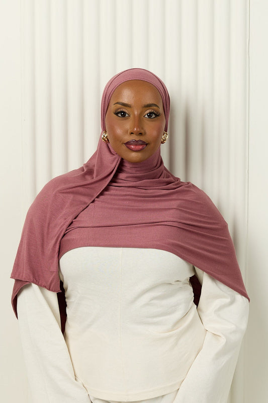 Premium Jersey Hijab in Mulberry Rose