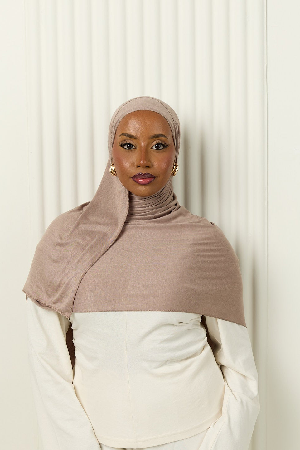 Premium Jersey Hijab in Mocha Taupe