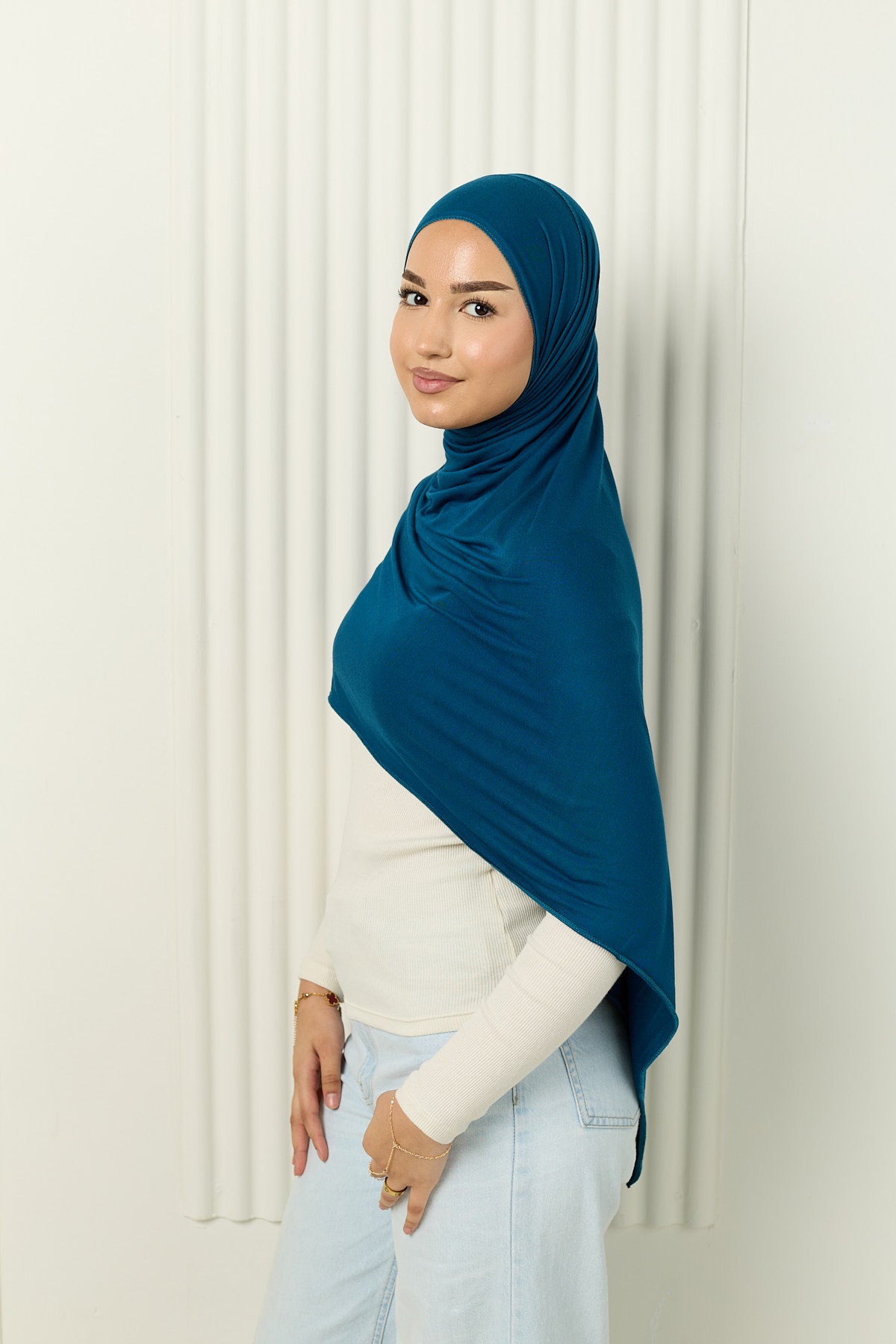 Premium Jersey Hijab in Ocean Teal