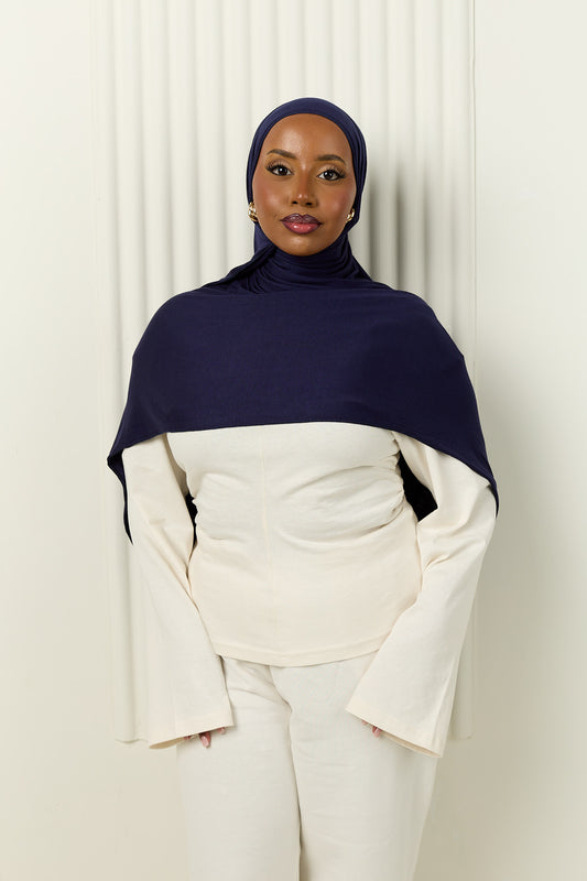 Premium Jersey Hijab in Sapphire Navy