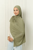 Premium Jersey Hijab in Sage Olive