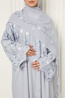 Rania Open Abaya in Blue-Grey