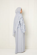 Rania Open Abaya in Blue-Grey