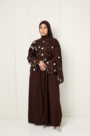 Rania Open Abaya in Chocolate Brown