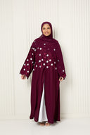 Rania Open Abaya in Berry