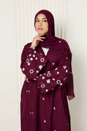 Arwa Open Abaya in Berry