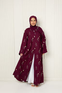 Alaya Open Abaya in Berry