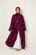 Alaya Open Abaya in Berry