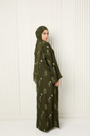 Alaya Open Abaya in Olive Green