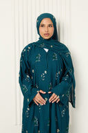 Alaya Open Abaya in Teal