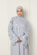 Rania Closed Abaya in Blue-Grey