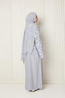 Rania Closed Abaya in Blue-Grey