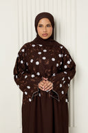 Rania Closed Abaya in Chocolate Brown