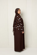 Rania Closed Abaya in Chocolate Brown