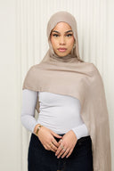Premium Modal Hijab in Soft Taupe