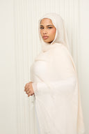 Premium Modal Hijab in Ivory Veil