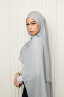 Premium Modal Hijab in Silver Mist