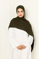 Premium Jersey Hijab in Olive Green