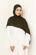 Premium Jersey Hijab in Olive Green