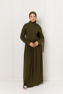 Hanaa Jersey Dress in Olive Green