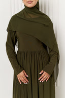 Hanaa Jersey Dress in Olive Green