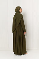 Hanaa Jersey Dress in Olive Green